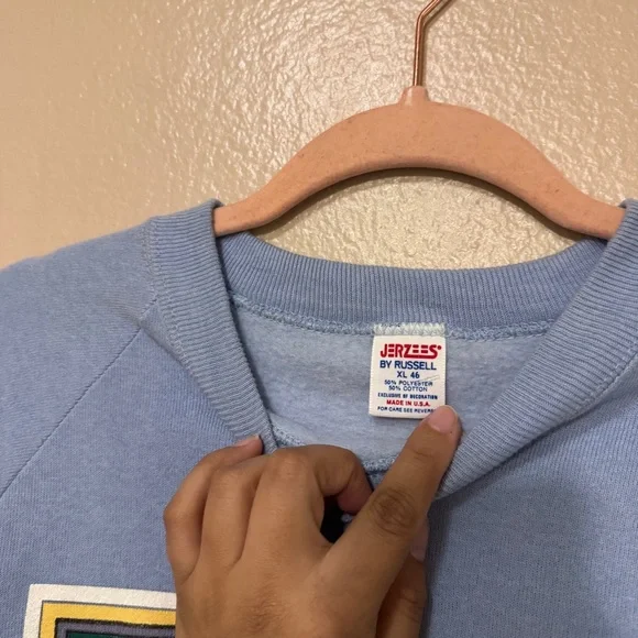 Jerzees Light Blue Iditarod Crewneck Sweater - Picture 4 of 5